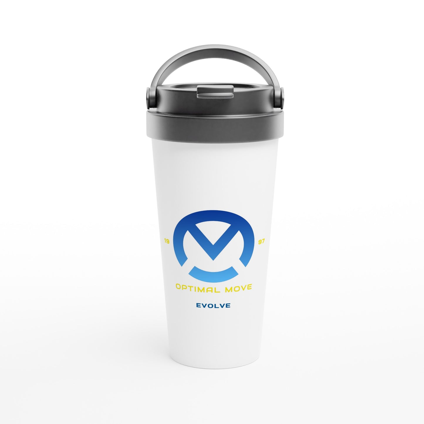 White 15oz Stainless Steel Travel Mug